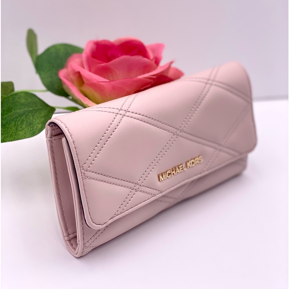 Michael Kors Large Trifold Wallet Pink - Picture 4 of 12